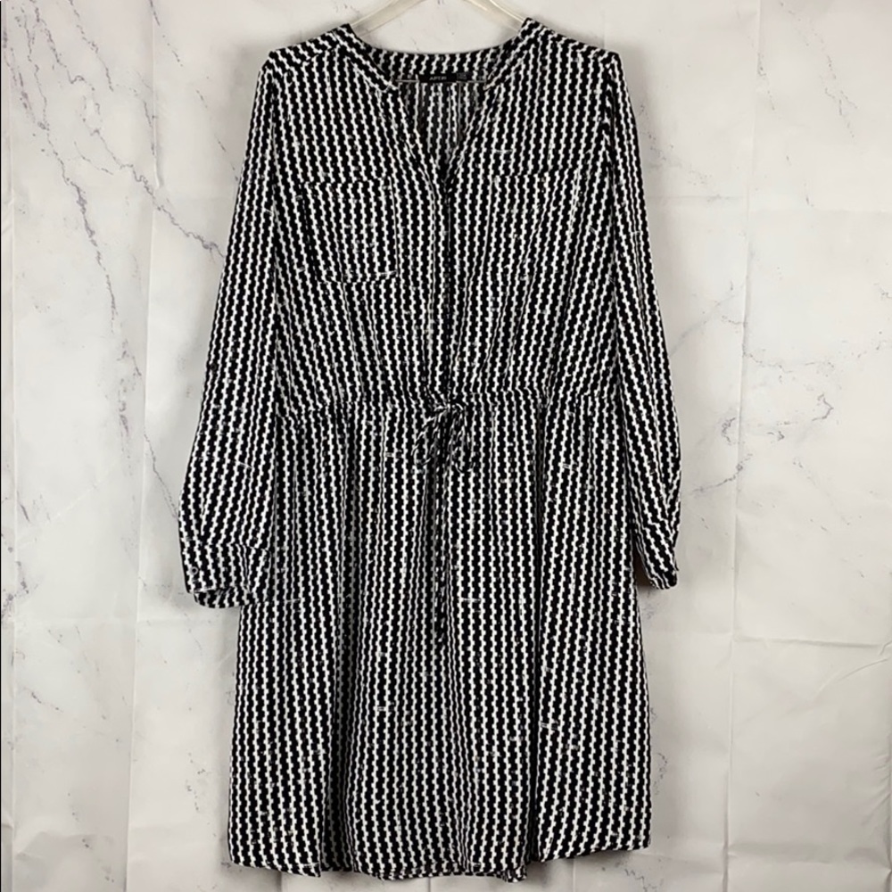 Apt 9 Tie Waist Roll Tab Sleeve Shirt Dress 20W